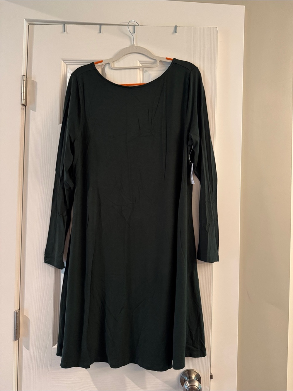 Old Navy Dark Green Long Sleeve Swing Dress